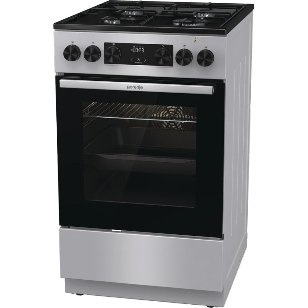 Aragaz GORENJE GK5C60SJ, 4 arzatoare, Gaz + Electric, L 50 cm, gri