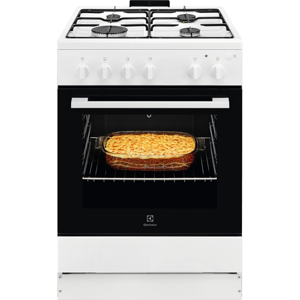 Aragaz ELECTROLUX LKG604013W, 4 arzatoare, Gaz, L 60 cm, Grill, Rotisor, alb