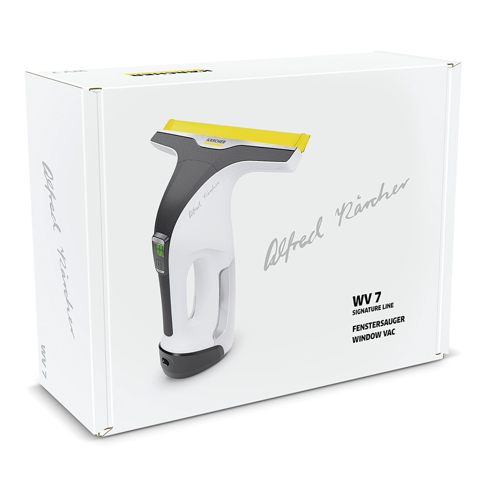 Aspirator geamuri KARCHER WV 7 Signature Line WV7SIGLINEEU, 0.15l, 3.6V, autonomie max 100 min, alb-negru