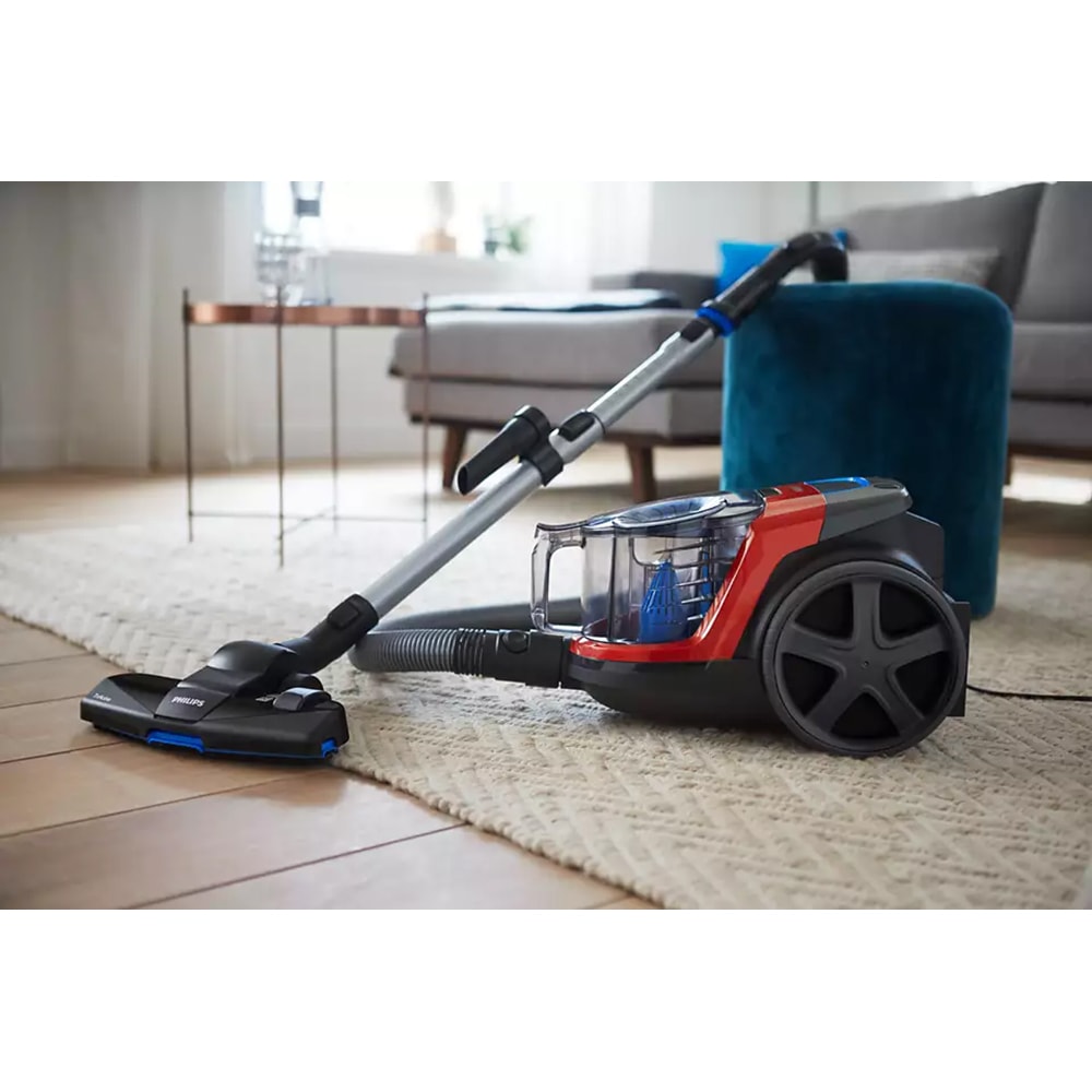 Aspirator fara sac PHILIPS PowerPro Compact FC9330/09, 1.5l, 900W, 76dB, rosu-negru