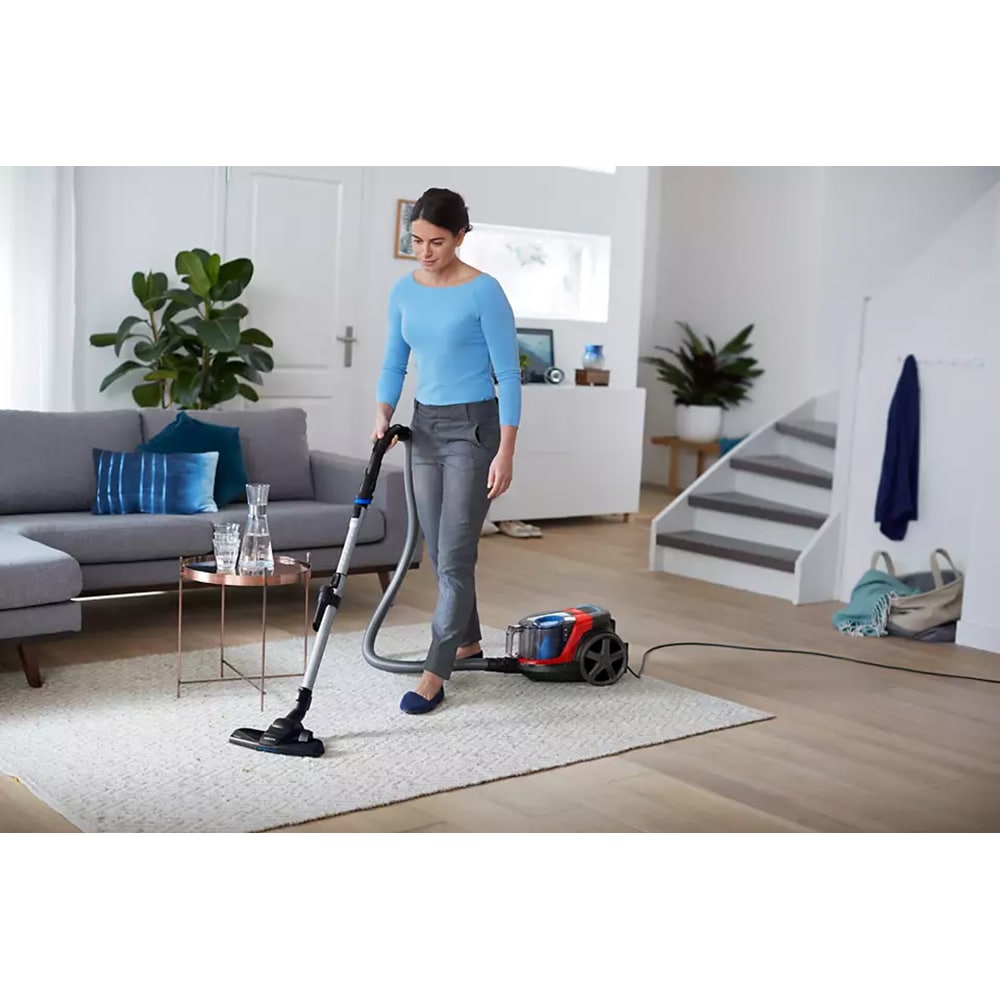 Aspirator fara sac PHILIPS PowerPro Compact FC9330/09, 1.5l, 900W, 76dB, rosu-negru