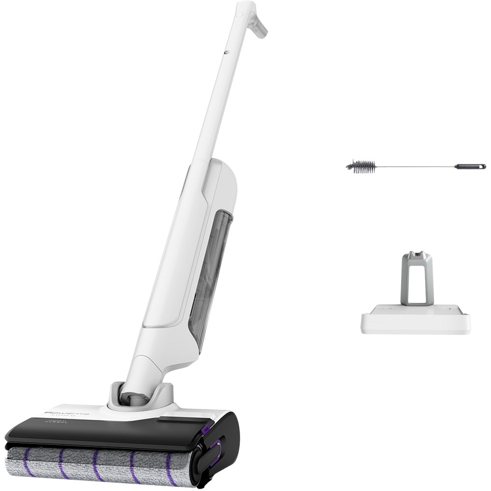 Aspirator vertical cu spalare ROWENTA All In One X-Clean 10 GZ7035WOO, 0.79l, 27V, autonomie max 60 min, functie uscare, alb-negru