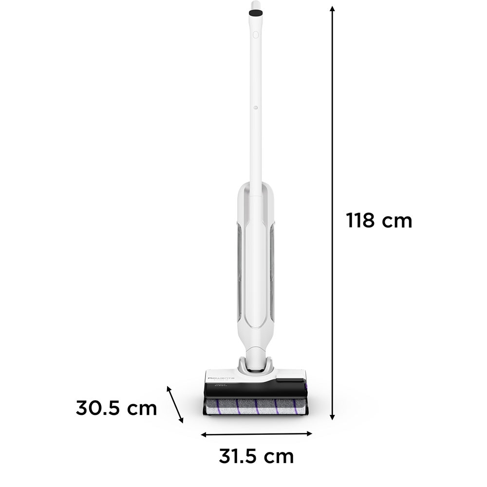 Aspirator vertical cu spalare ROWENTA All In One X-Clean 10 GZ7035WOO, 0.79l, 27V, autonomie max 60 min, functie uscare, alb-negru