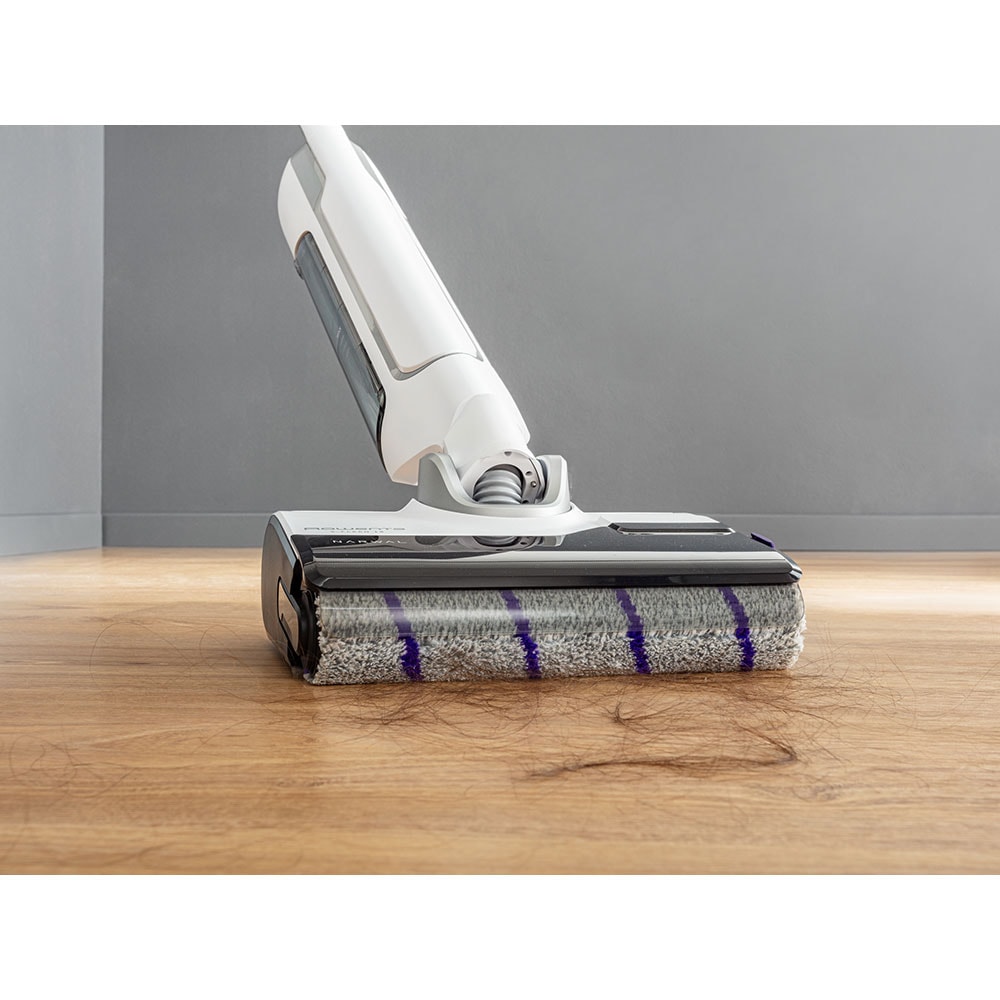Aspirator vertical cu spalare ROWENTA All In One X-Clean 10 GZ7035WOO, 0.79l, 27V, autonomie max 60 min, functie uscare, alb-negru