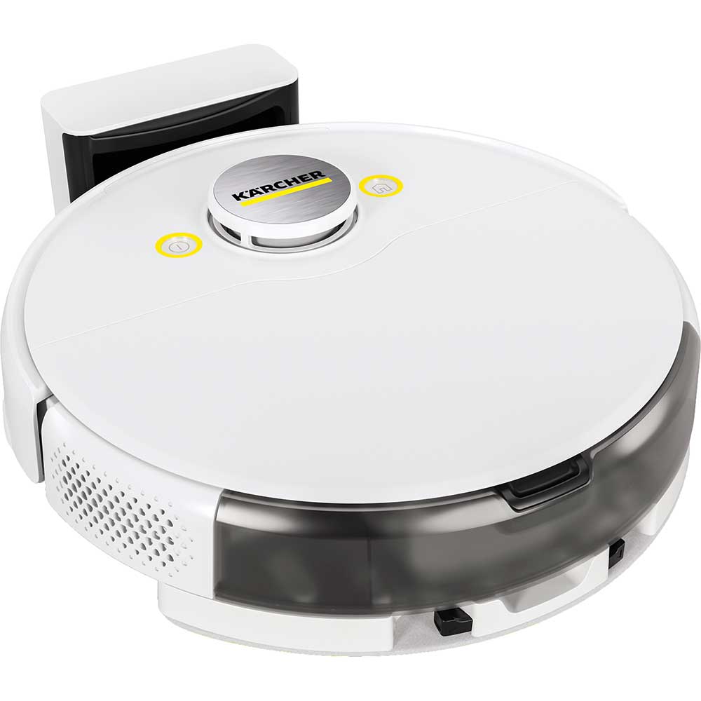 Aspirator robot KARCHER RCV 5, 0.3l, 14.4V, autonomie max 120 min, Wi-Fi, Navigare Lidar, alb-argintiu