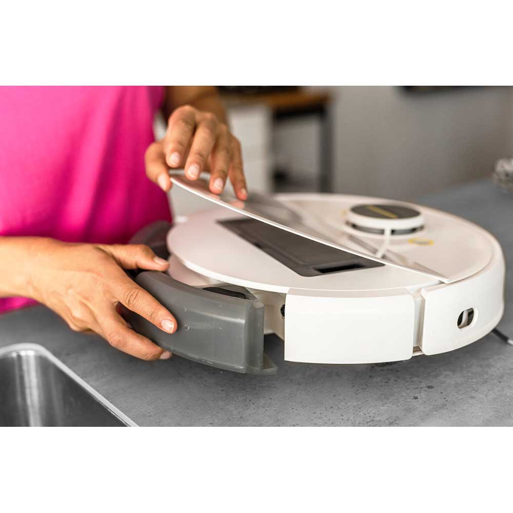 Aspirator robot KARCHER RCV 5, 0.3l, 14.4V, autonomie max 120 min, Wi-Fi, Navigare Lidar, alb-argintiu