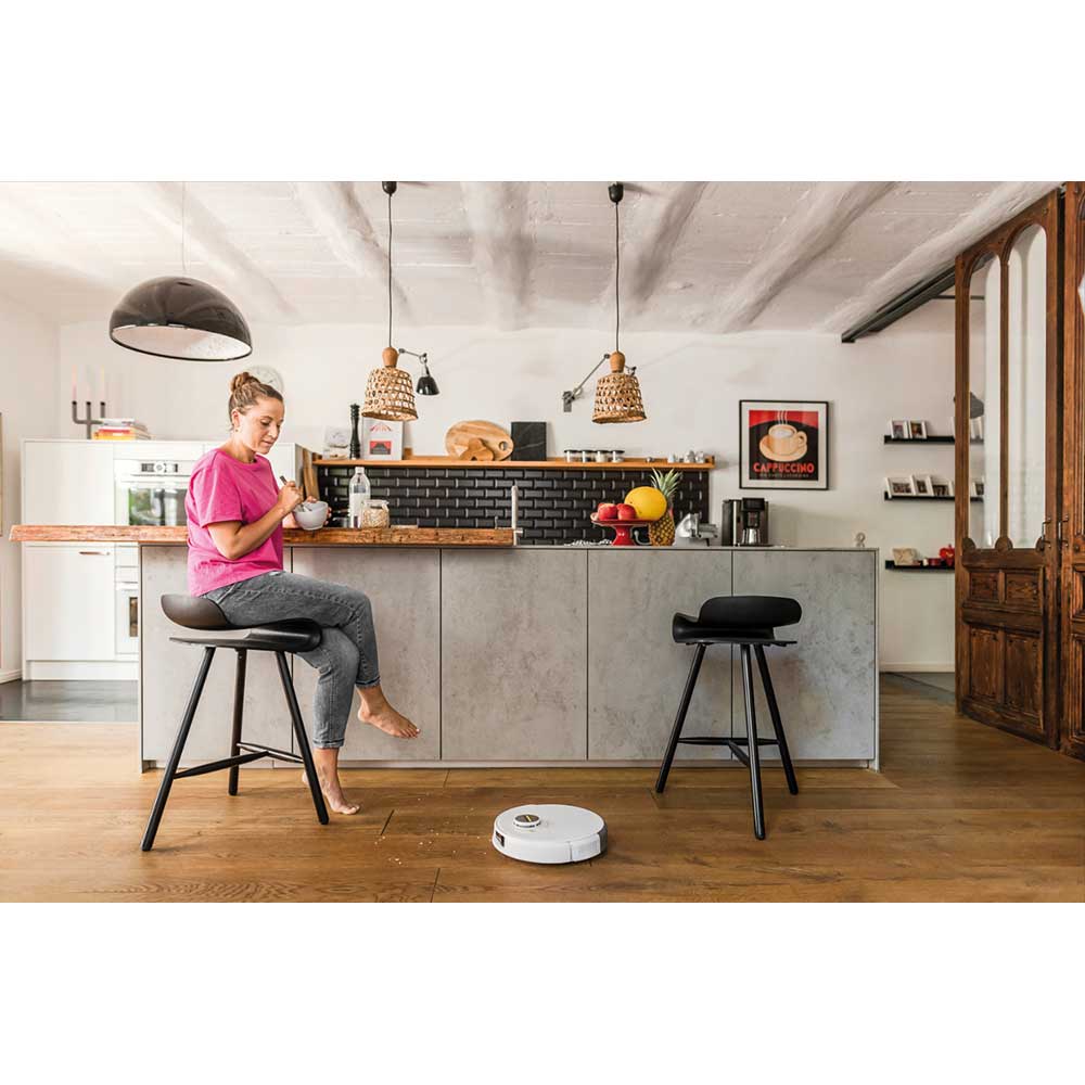 Aspirator robot KARCHER RCV 5, 0.3l, 14.4V, autonomie max 120 min, Wi-Fi, Navigare Lidar, alb-argintiu