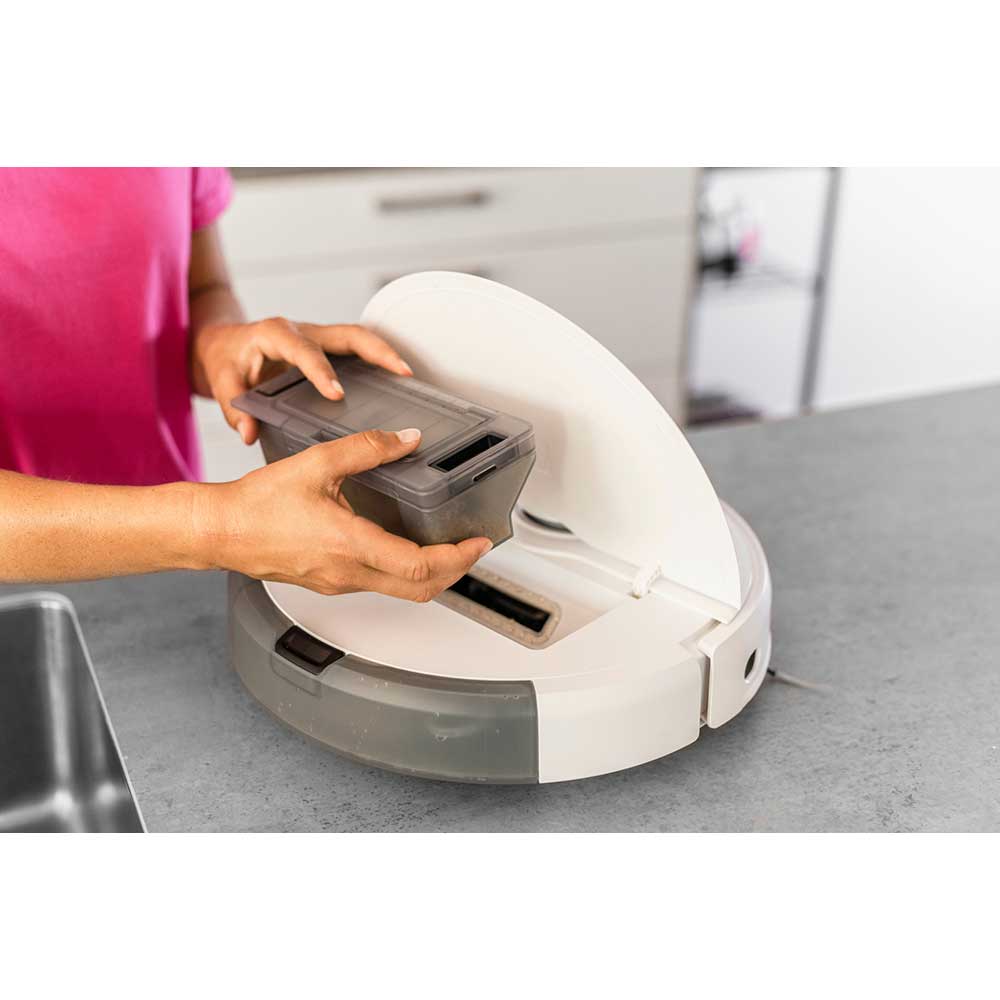 Aspirator robot KARCHER RCV 5, 0.3l, 14.4V, autonomie max 120 min, Wi-Fi, Navigare Lidar, alb-argintiu