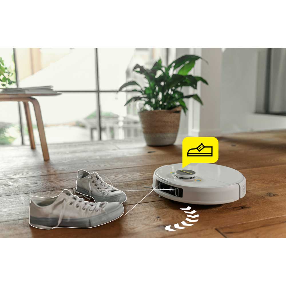 Aspirator robot KARCHER RCV 5, 0.3l, 14.4V, autonomie max 120 min, Wi-Fi, Navigare Lidar, alb-argintiu