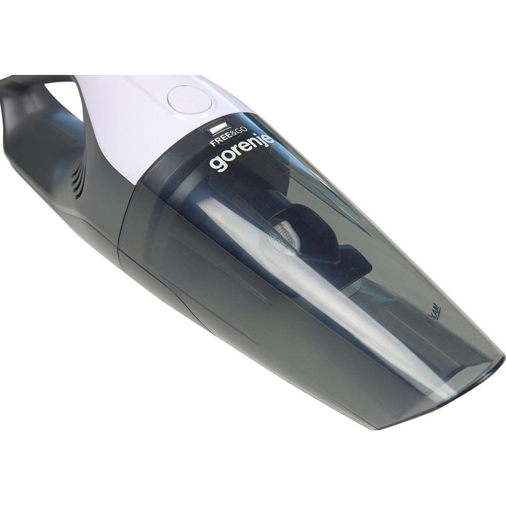 Aspirator de mana GORENJE MVC148FGW, 0.5l, 14.8V, autonomie max 15 min, alb-gri inchis