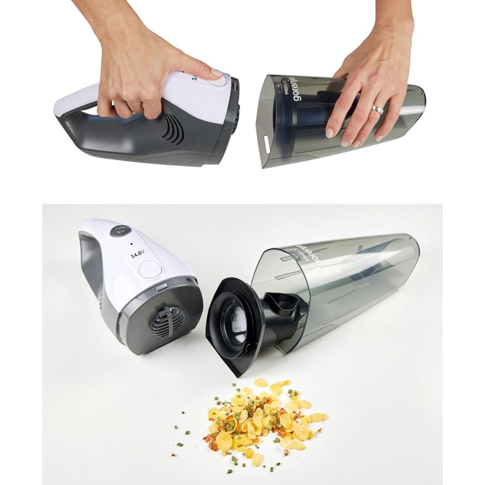 Aspirator de mana GORENJE MVC148FGW, 0.5l, 14.8V, autonomie max 15 min, alb-gri inchis
