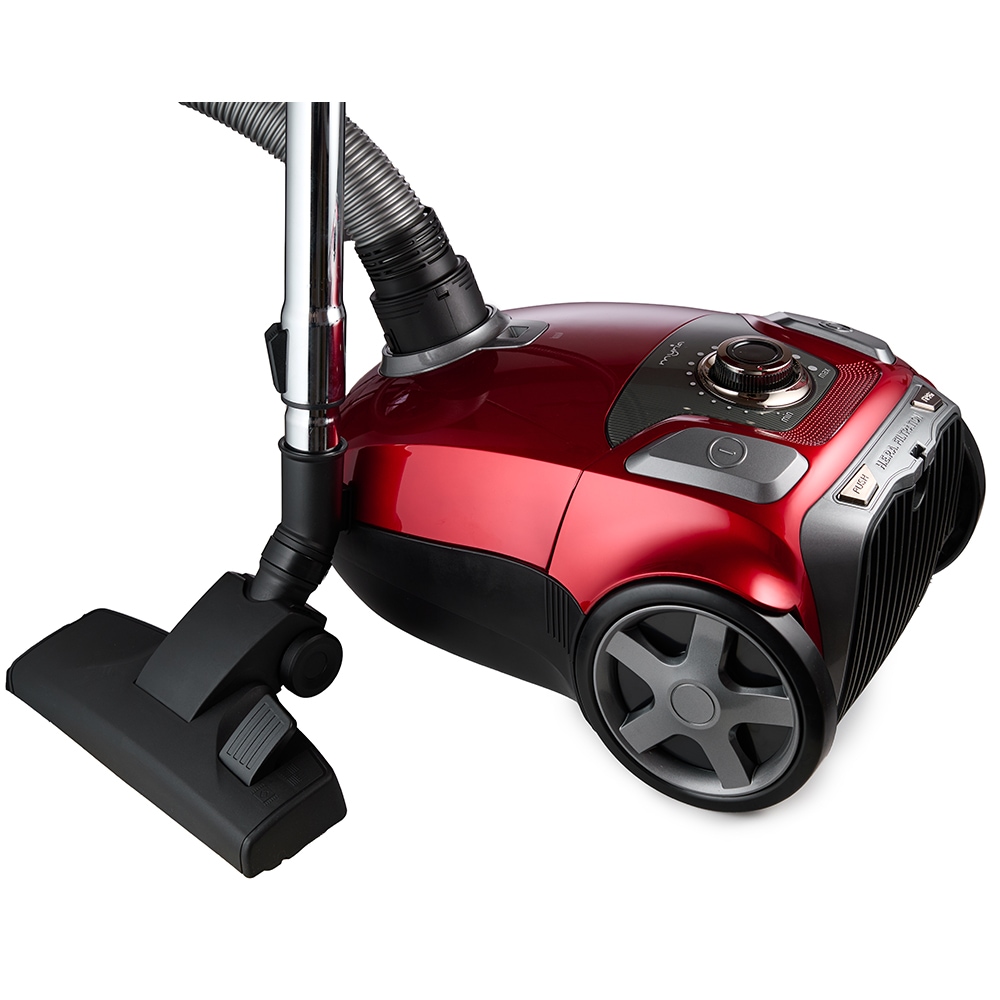 Aspirator cu sac MYRIA MY4538, 3l, 750W, 76dB, rosu-negru 