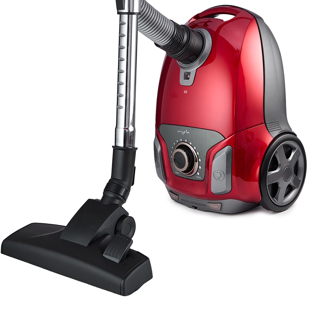 Aspirator cu sac MYRIA MY4538, 3l, 750W, 76dB, rosu-negru 