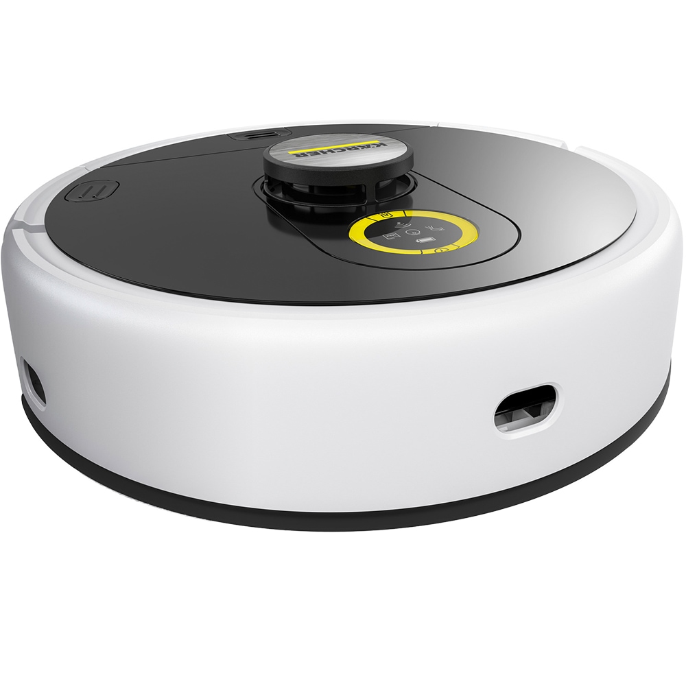 Aspirator robot KARCHER RCF 3, 0.115l, 14.4V, autonomie max 120 min, Navigare Lidar, functie mop, alb-negru