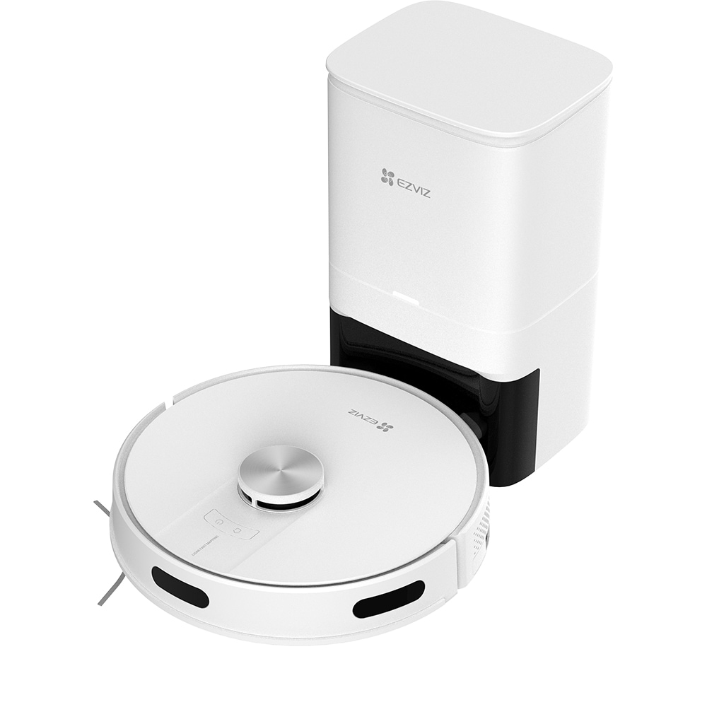 Aspirator robot EZVIZ RE4 Plus, 0.35l, 24.1V, autonomie max 240 min, Wi-Fi, functie mop, alb