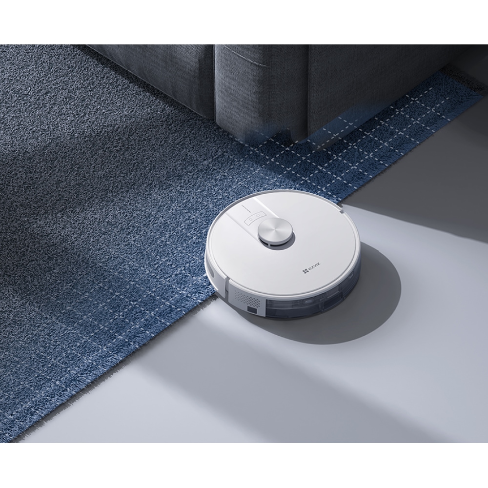 Aspirator robot EZVIZ RE4 Plus, 0.35l, 24.1V, autonomie max 240 min, Wi-Fi, functie mop, alb