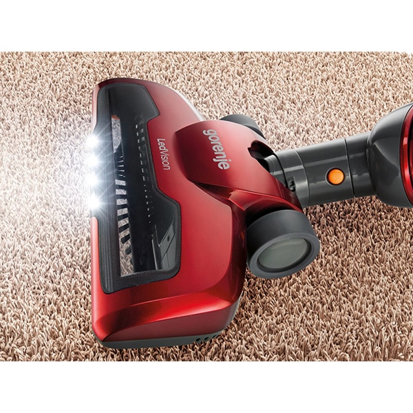 Aspirator vertical GORENJE Freestyle SVC216FR, 0.6l, 21.6V, autonomie max 60 min, iluminare LED, rosu-negru