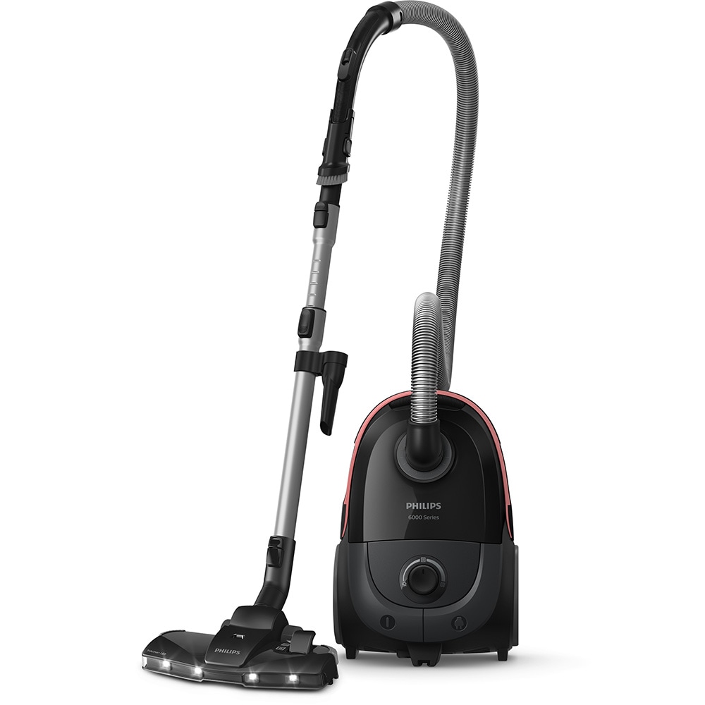 Aspirator cu sac PHILIPS XD6142/12, 4l, 900W, 77dB, negru-roz