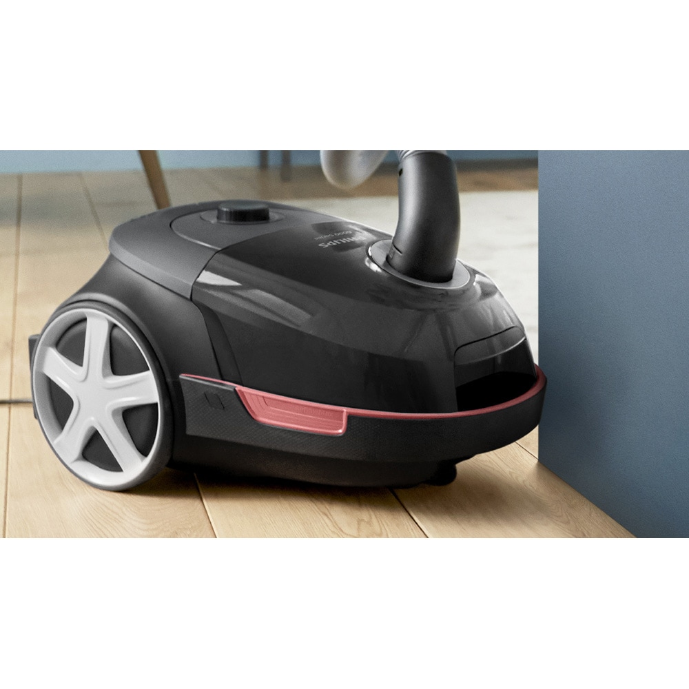 Aspirator cu sac PHILIPS XD6142/12, 4l, 900W, 77dB, negru-roz