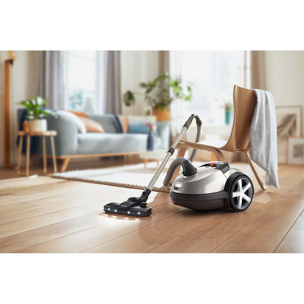 Aspirator cu sac PHILIPS PowerGo XD8152/12, 4l, 900W, 77dB, gri metalic