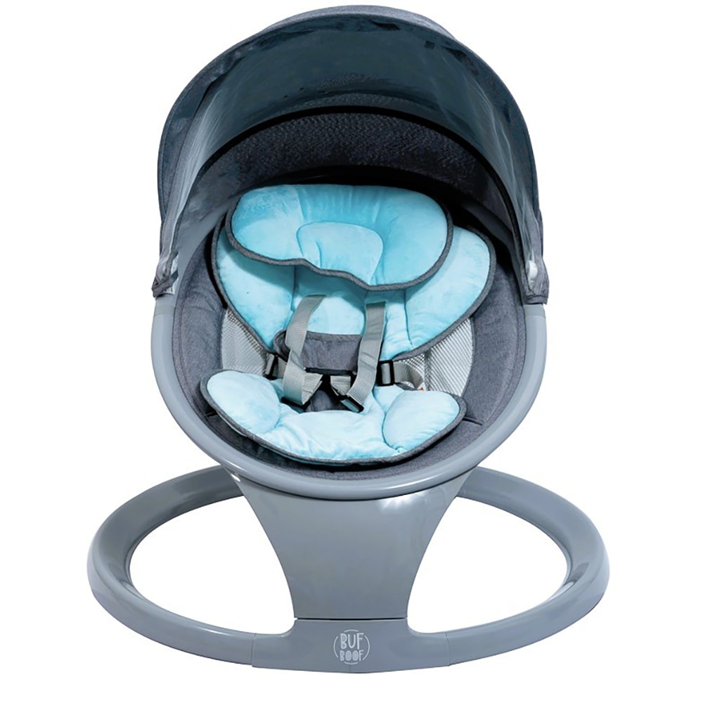 Leagan electric portabil BUF BOOF W5BLUE, 0 luni+, bleu-gri