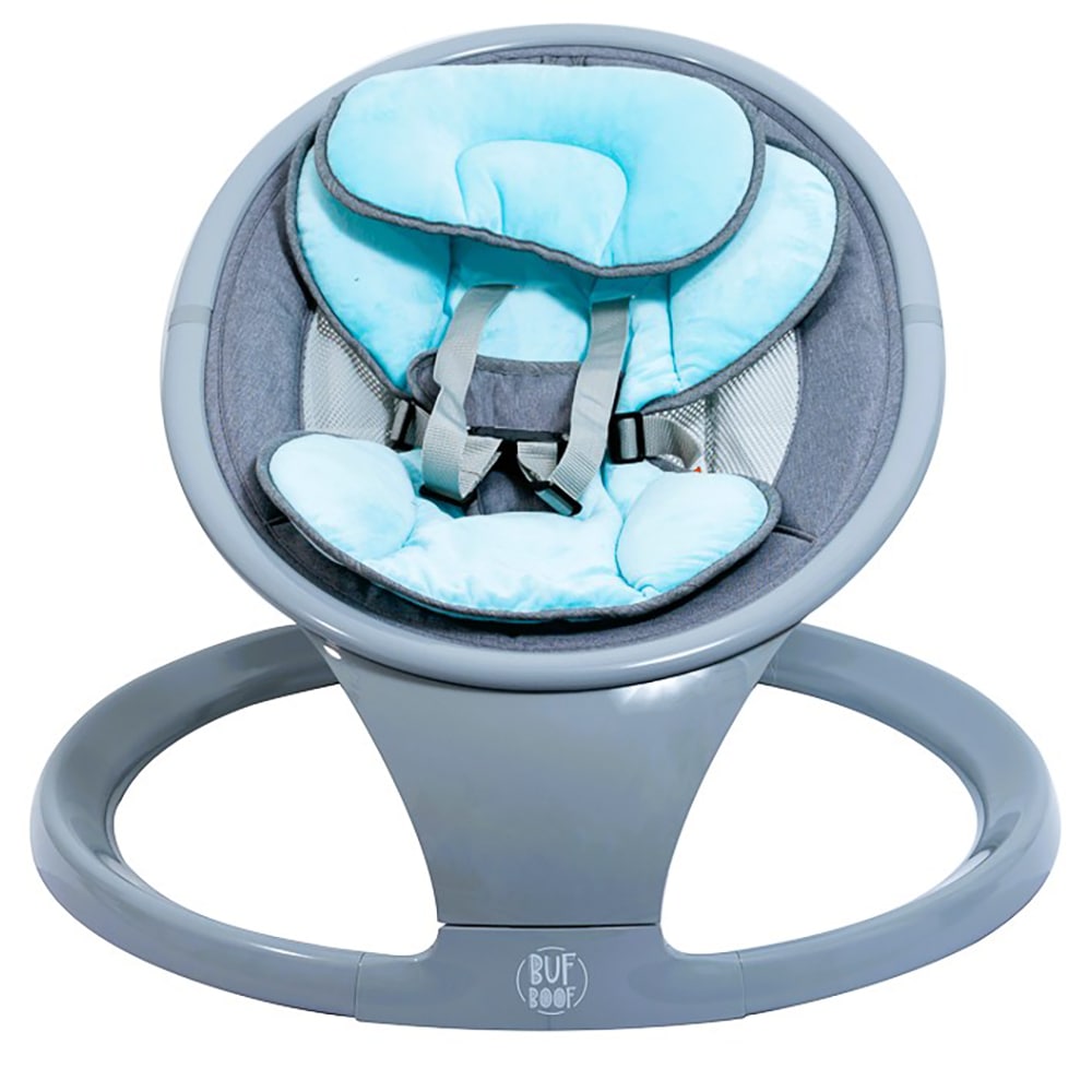Leagan electric portabil BUF BOOF W5BLUE, 0 luni+, bleu-gri