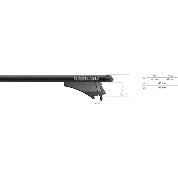 Bare transversale MENABO Tiger XL, Nissan Qashqai (J11), 2017-Prezent, 135 cm