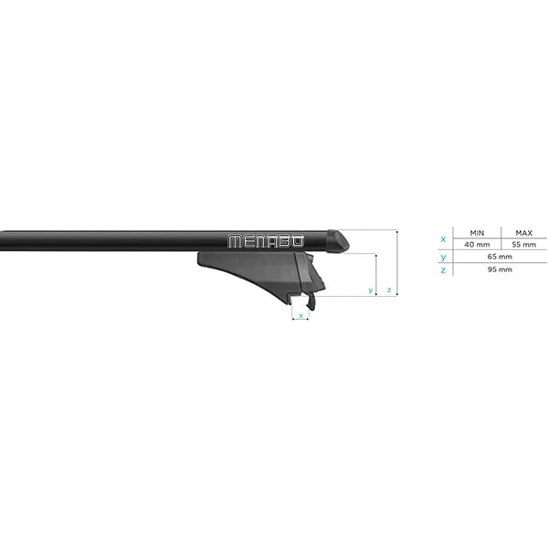 Bare transversale MENABO Tiger XL, Hyundai Santa Fe (DM), 2012-2018, 135 cm