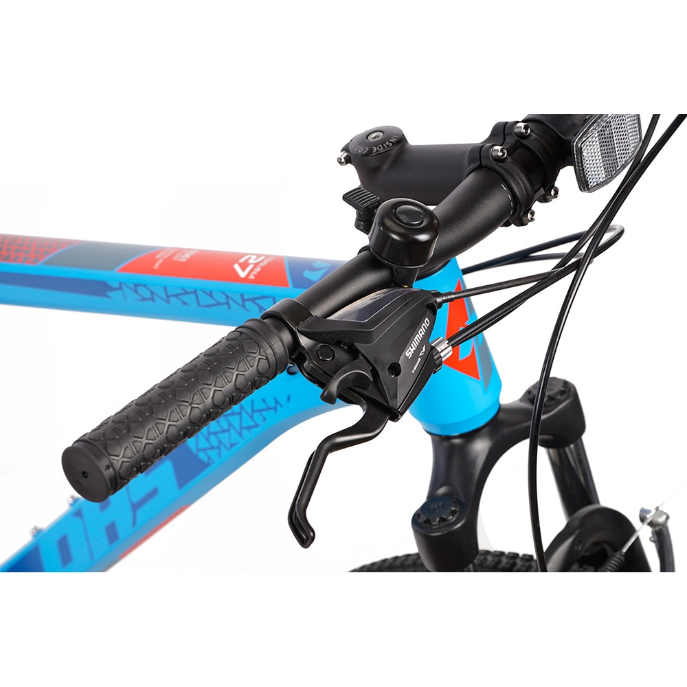Bicicleta MTB DHS Terrana 2723 M, roata 27.5", 21 viteze, schimbator Shimano, frana V-brake, albastru