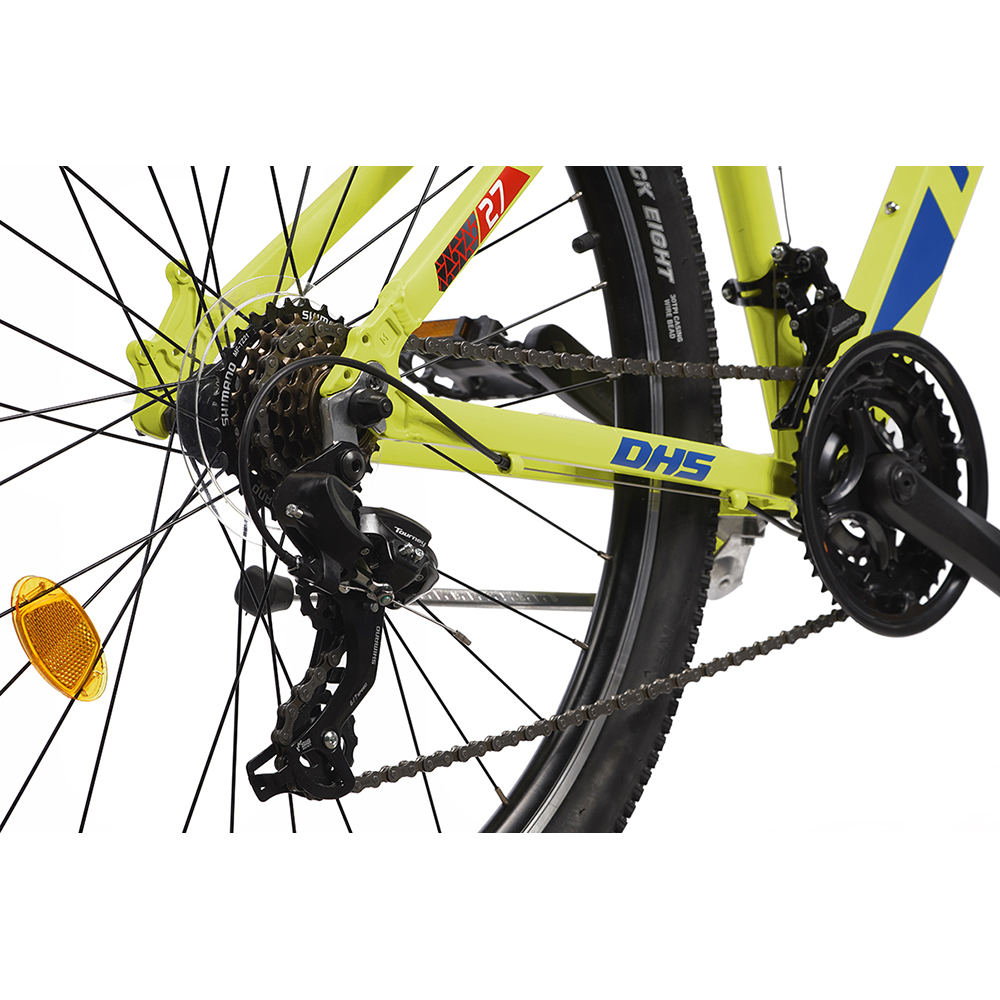 Bicicleta MTB DHS Terrana 2723 M, roata 27.5", 21 viteze, schimbator Shimano, frana V-brake, verde