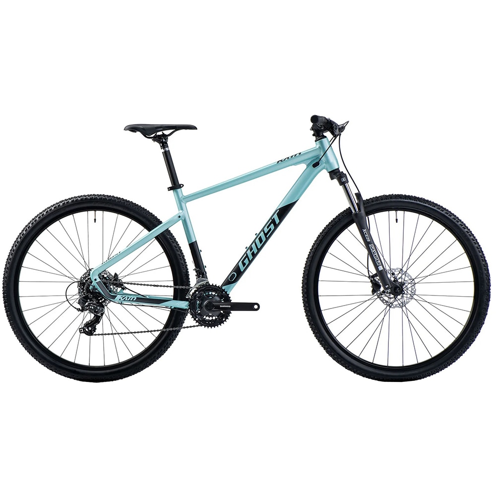 Bicicleta MTB GHOST Kato M, roata 29", 7 viteze, schimbator Shimano, frana disc hidraulica, turcoaz