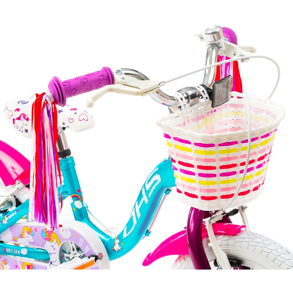 Bicicleta copii DHS Unicorn, roata 14", frana V-brake, albastru