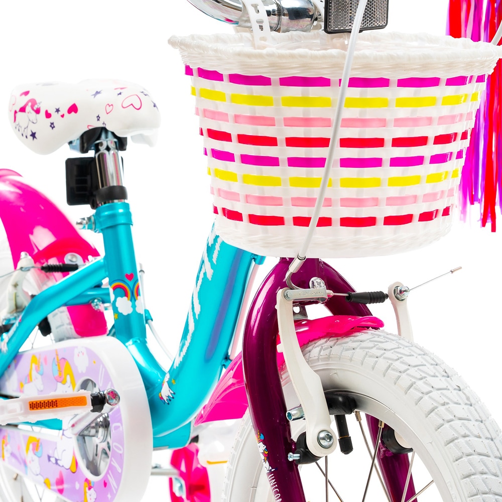 Bicicleta copii DHS Unicorn, roata 14", frana V-brake, albastru