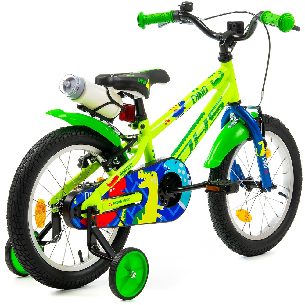 Bicicleta copii DHS Dino, roata 16", frana V-brake, verde