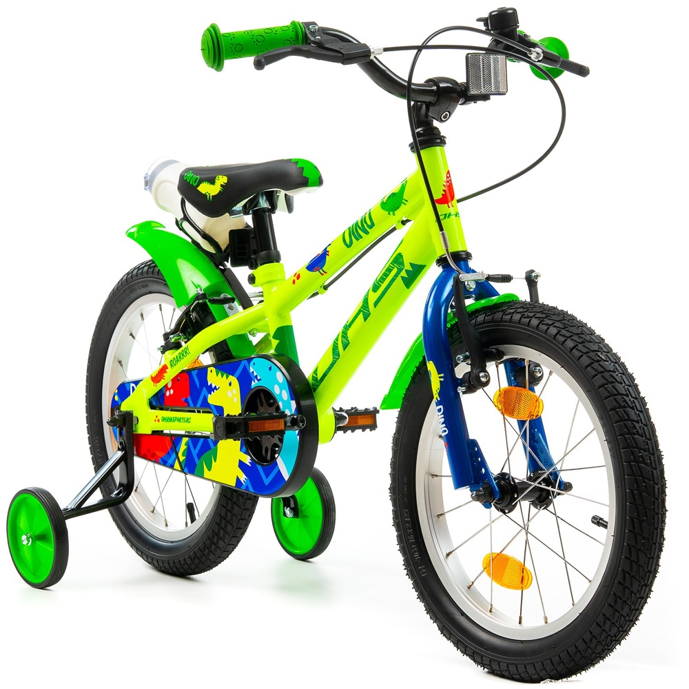 Bicicleta copii DHS Dino, roata 16", frana V-brake, verde
