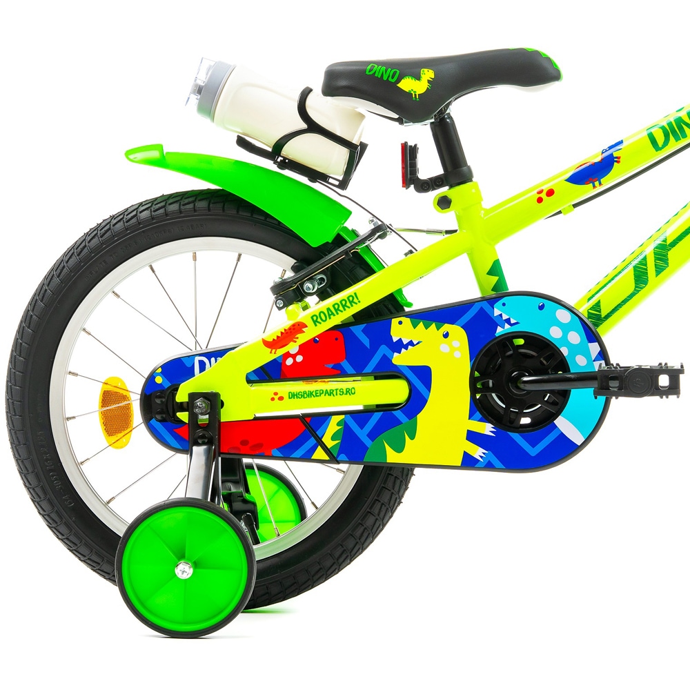 Bicicleta copii DHS Dino, roata 16", frana V-brake, verde