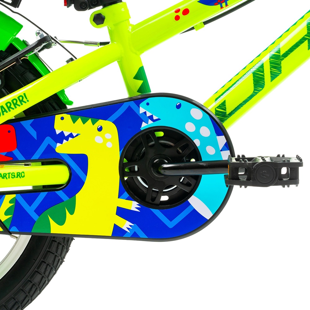 Bicicleta copii DHS Dino, roata 16", frana V-brake, verde