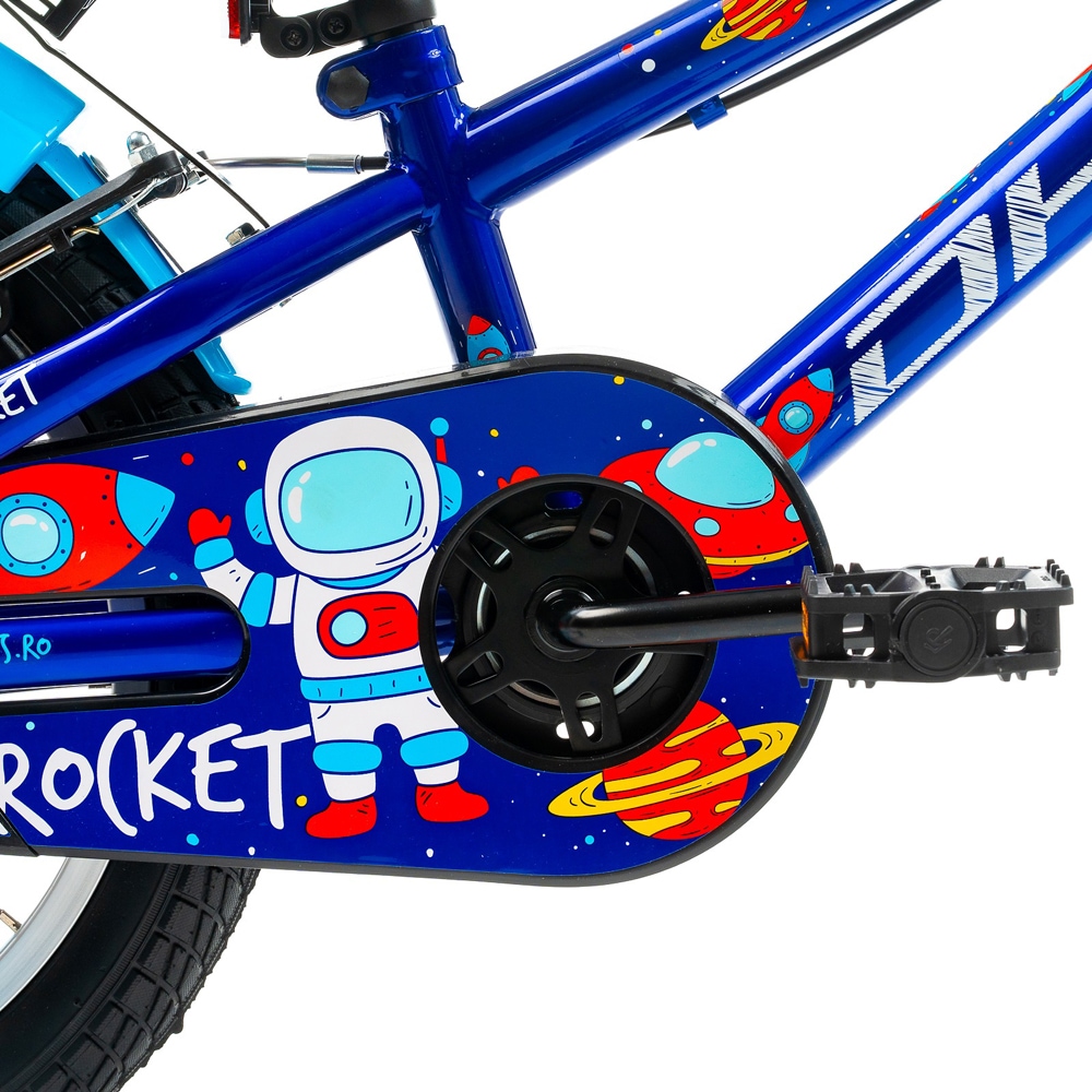 Bicicleta copii DHS Rocket, roata 16", frana V-brake, albastru