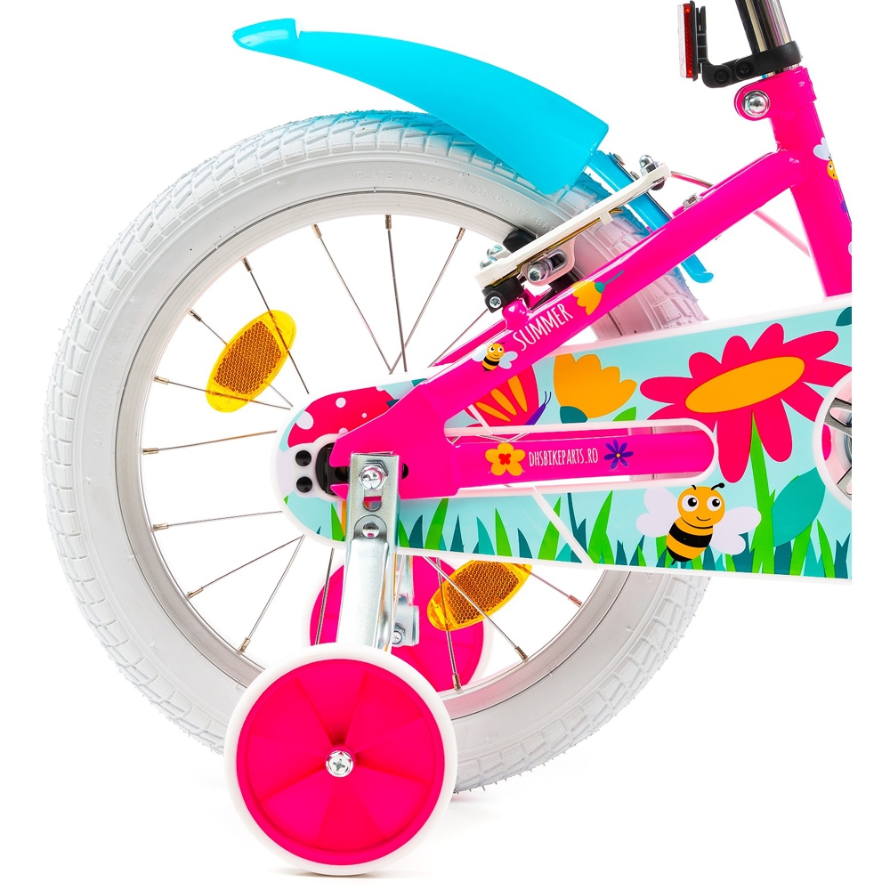 Bicicleta copii DHS Summer, roata 16", frana V-brake, roz