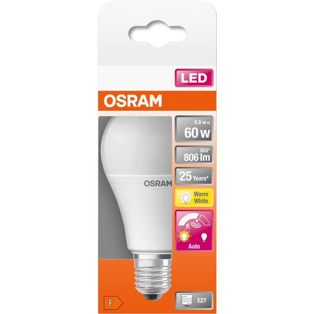 shear Acquiesce bulge Bec LED OSRAM cu senzor miscare, E27, 8.8W, 806lm, lumina calda