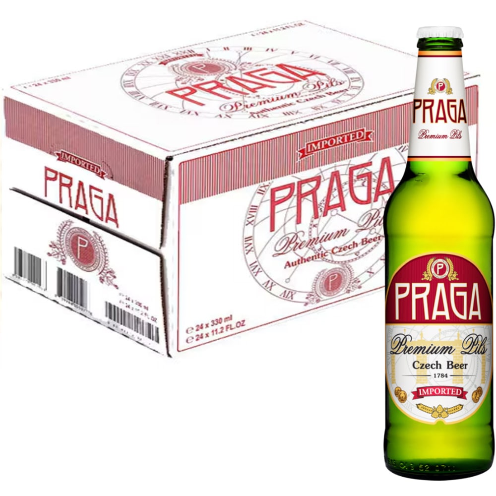 Bere blonda Praga Premium Pils bax 0.33L x 24 sticle