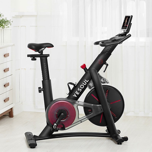 Bicicleta spinning YESOUL YS3PRO, volanta 7.5kg, 100 trepte, greutate suportata 120kg, negru