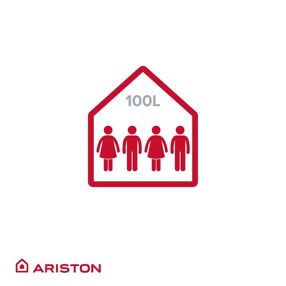 Boiler electric cu pompa de caldura ARISTON Lydos Hybrid, Wi-Fi, 100l, 1200W, alb