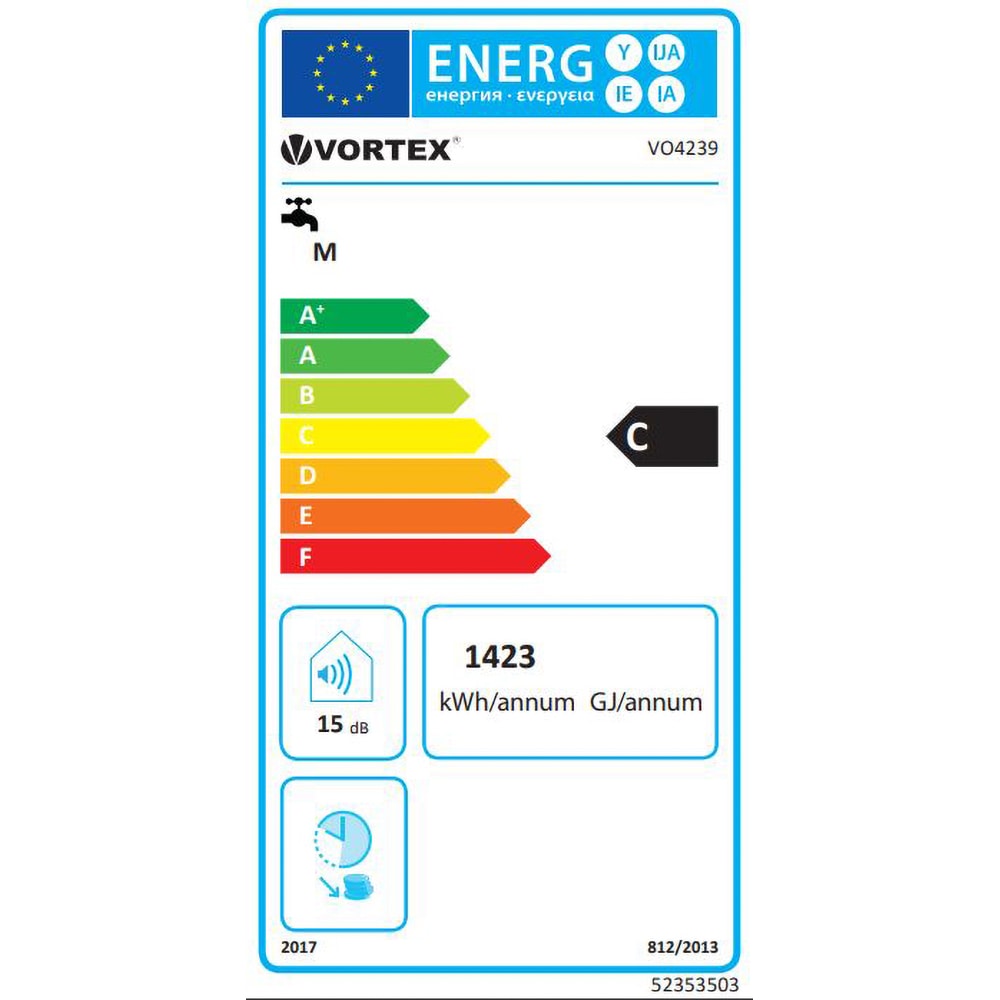 Boiler electric VORTEX VO4239, 80l, 2000W, alb
