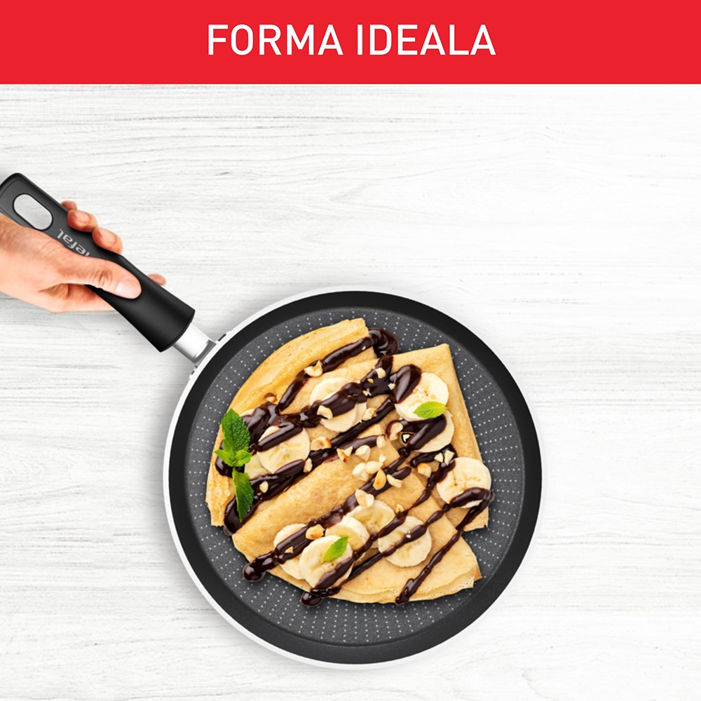 Tigaie clatite TEFAL Daily Expert, 25 cm, aluminiu, Thermo-Signal, invelis antiaderent, rosu