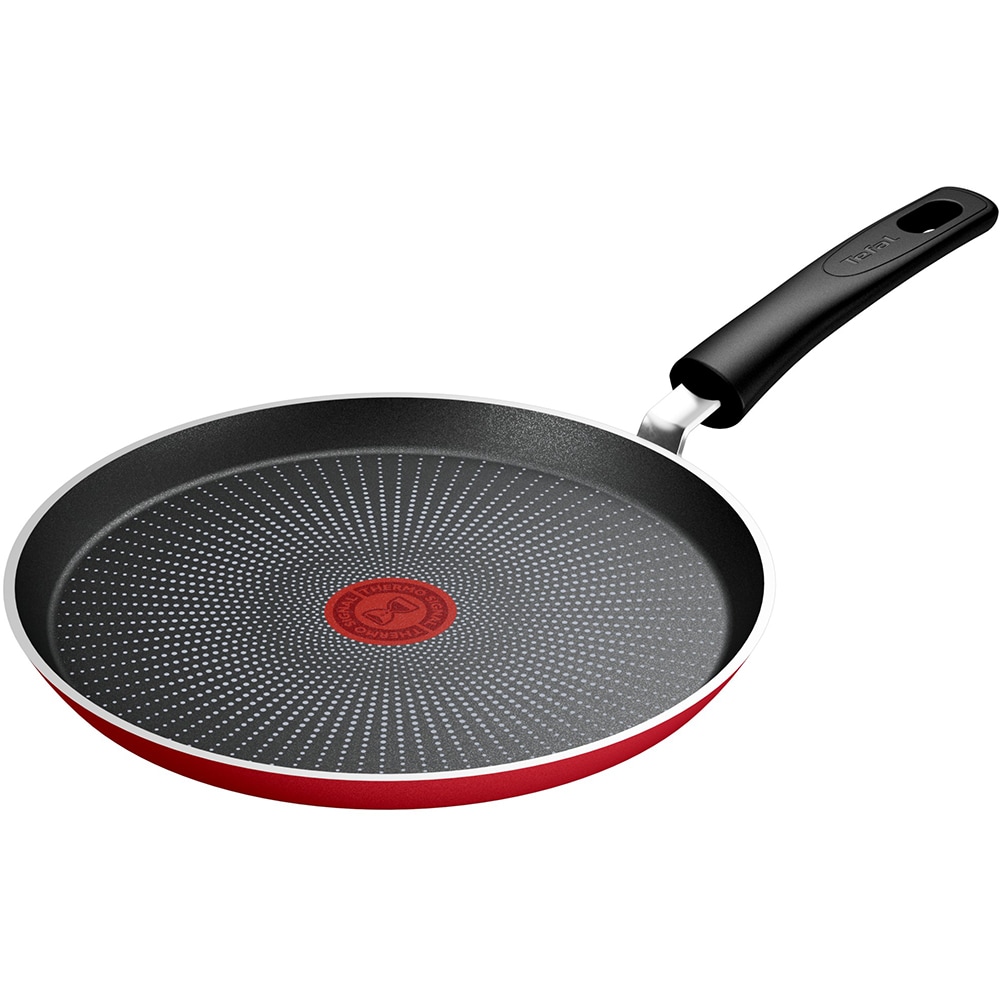 Tigaie clatite TEFAL Daily Expert, 25 cm, aluminiu, Thermo-Signal, invelis antiaderent, rosu