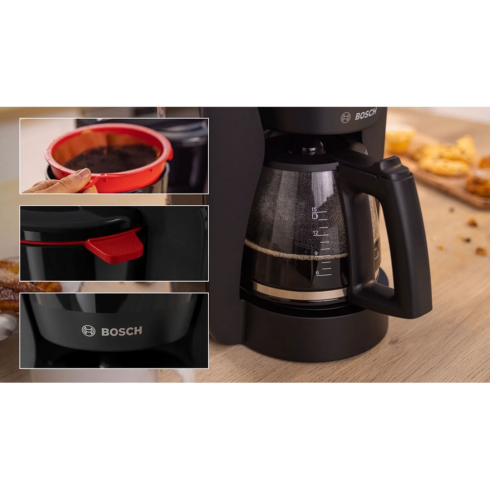 Cafetiera BOSCH MyMoment TKA3M133, 1.4l, 1200W, 15 cesti, negru