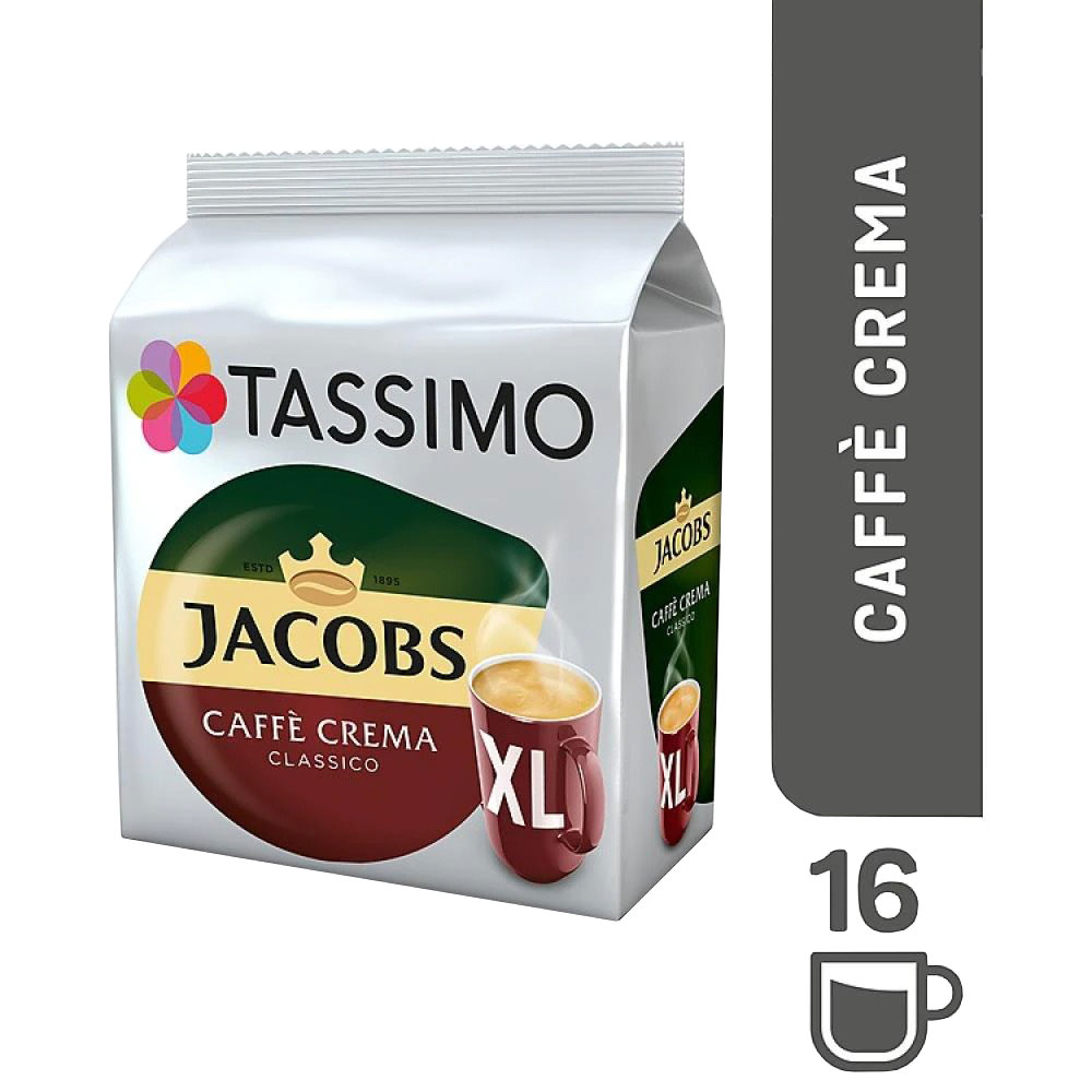 Capsule cafea JACOBS Cafe Crema XL, compatibile Tassimo, 16 capsule, 132.8g
