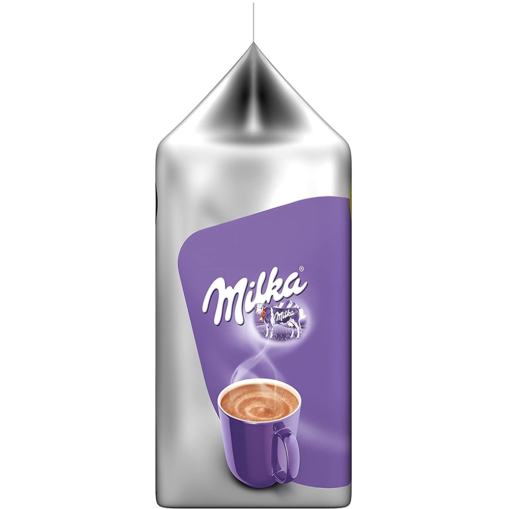 Capsule cafea TASSIMO Milka, 8 capsule cafea + 8 capsule lapte, 240g
