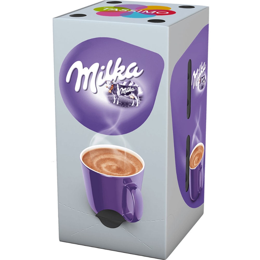 Capsule cafea TASSIMO Milka, 8 capsule cafea + 8 capsule lapte, 240g
